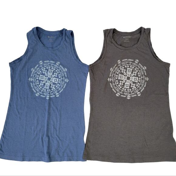 Lot of 2 Columbia Sleeveless Tanks XS Xsmall Gray, Blue Hiking Outdoor Athletics - Picture 1 of 5
